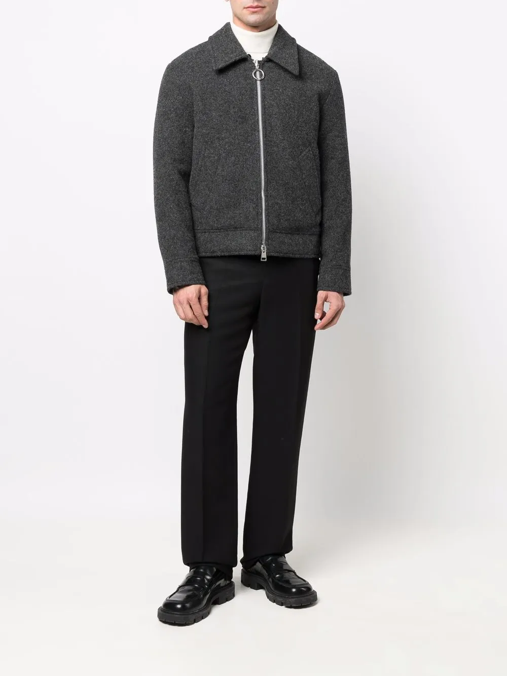 AMI Paris Detachable faux-fur Collar Jacket - Farfetch 