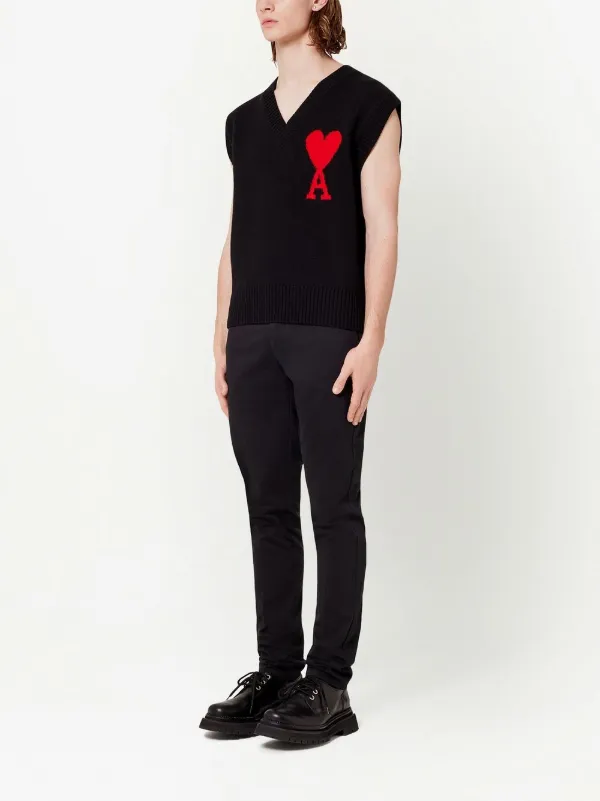 本物　AMI Paris Ami de Coeur ニットベスト AMI Paris Ami De Coeur ニットベスト | パープル | FARFETCH JP