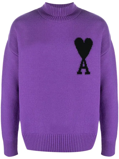 Pull Ami de Coeur à col roulé - AMI Paris - Modalova