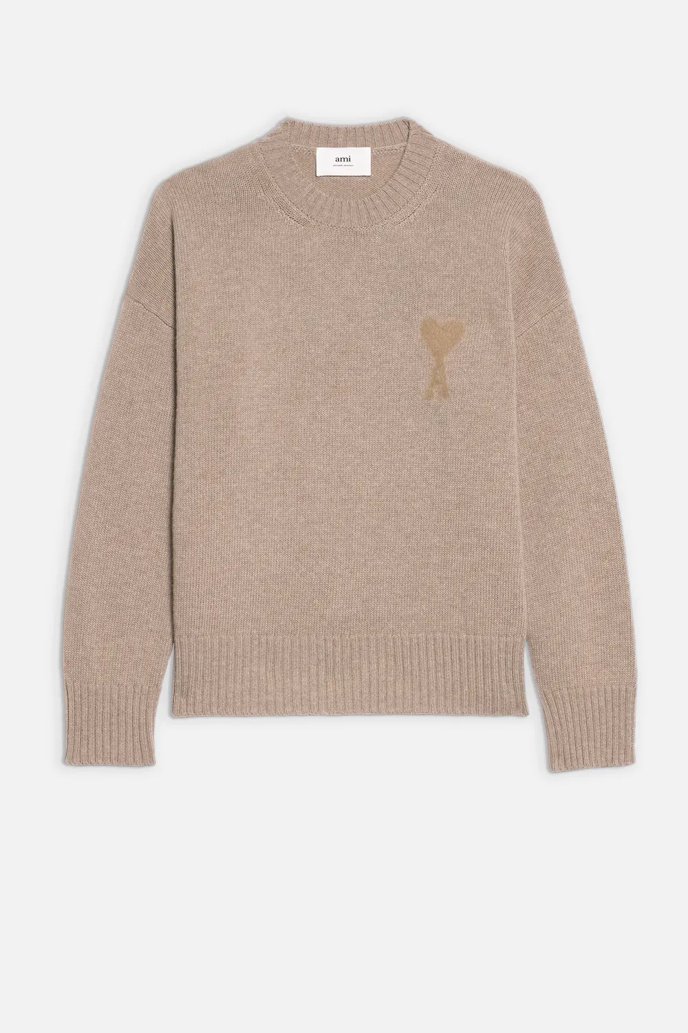 Ami Alexandre Mattiussi Ami De Coeur Tonal Needle Punch Sweater In Neutrals