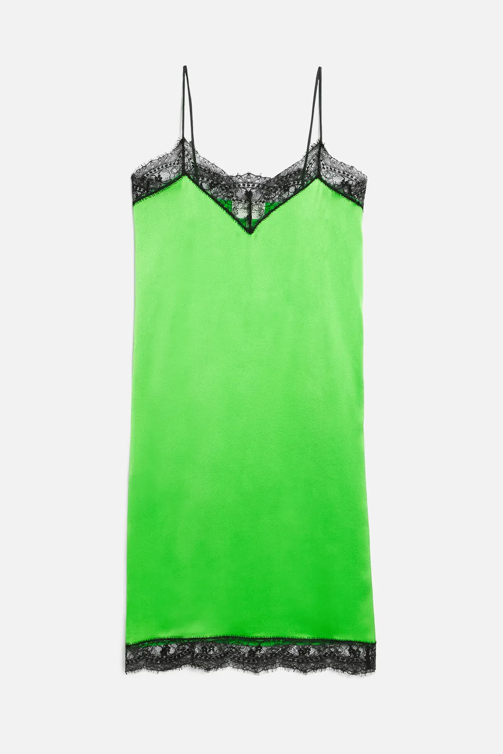Shop Ami Alexandre Mattiussi Strap Dress With Lace In Green