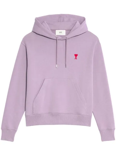 AMI Paris embroidered-logo organic-cotton hoodie