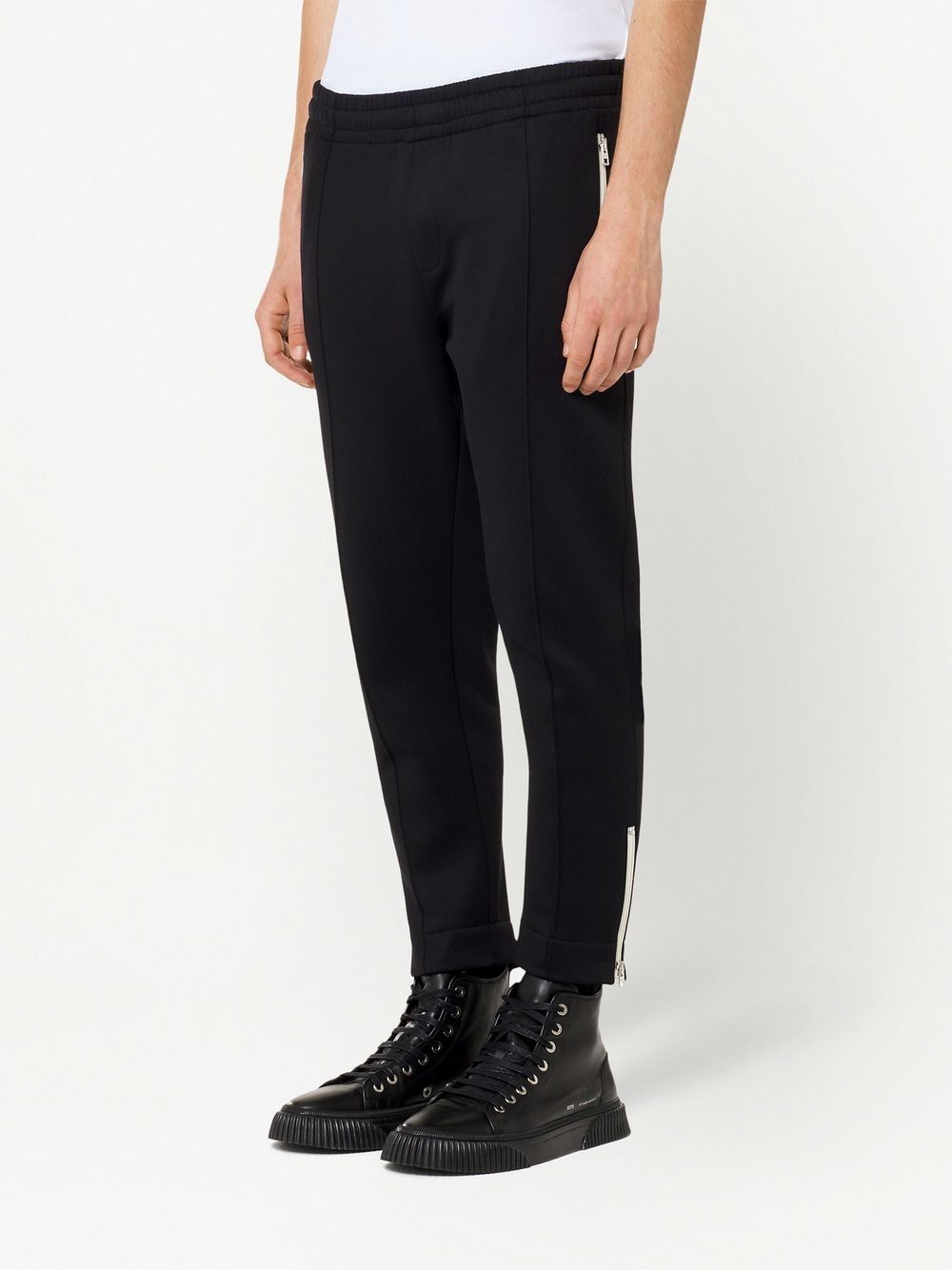 Shop Ami Alexandre Mattiussi Zip-pockets Cotton Track Pants In Schwarz