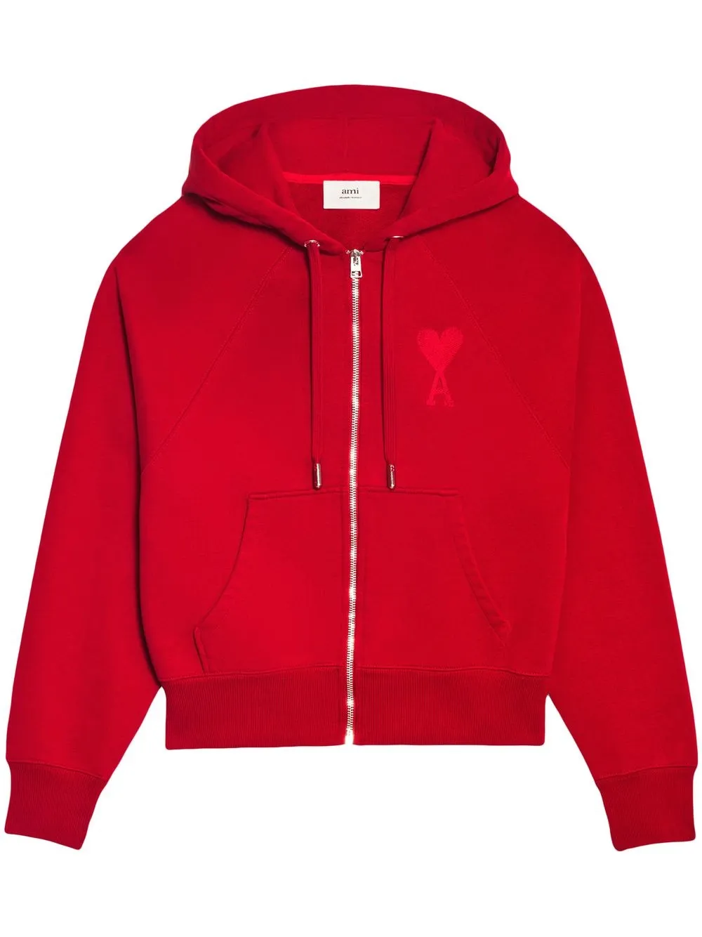 

AMI Paris logo-embroidered zip-up hoodie