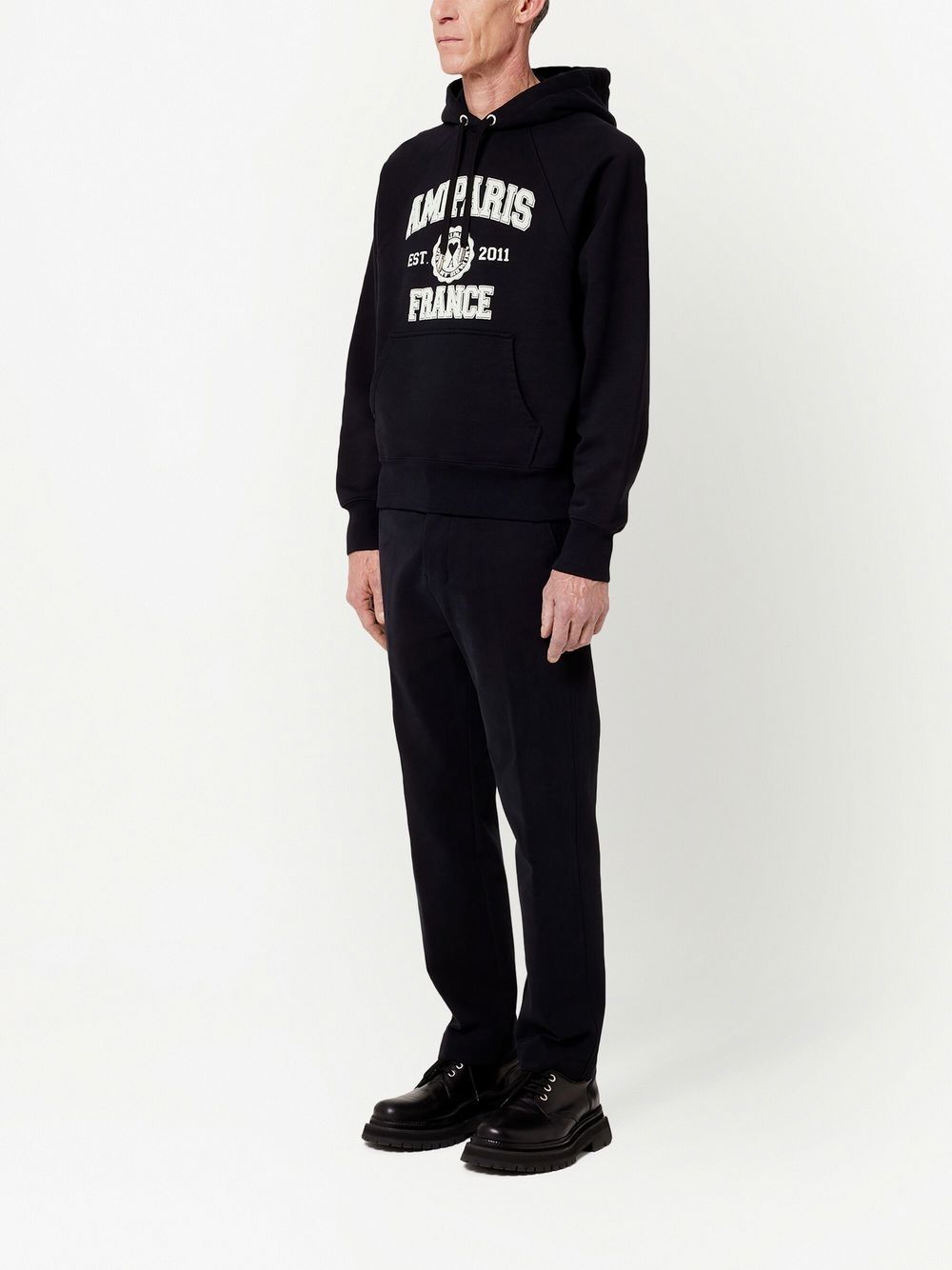 AMI Paris logo-print Drawstring Hoodie - Farfetch