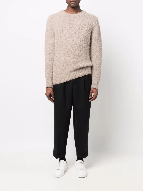 AMI Paris long-sleeved crew-neck Jumper | Neutrals | FARFETCH CA