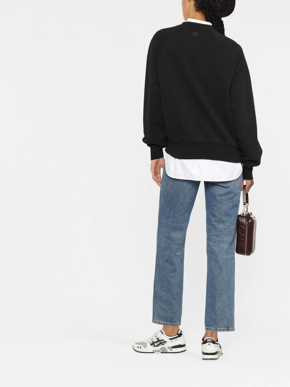 AMI Paris logo-print organic-cotton Sweatshirt | Black