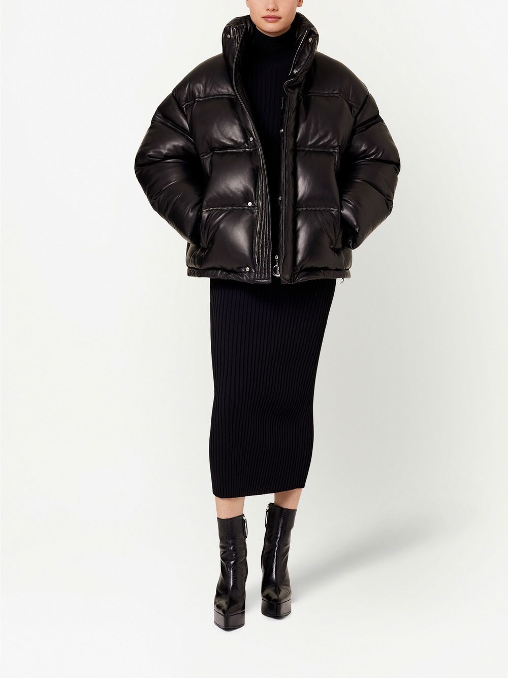 Shop Ami Alexandre Mattiussi Zip-up Padded Jacket In Black