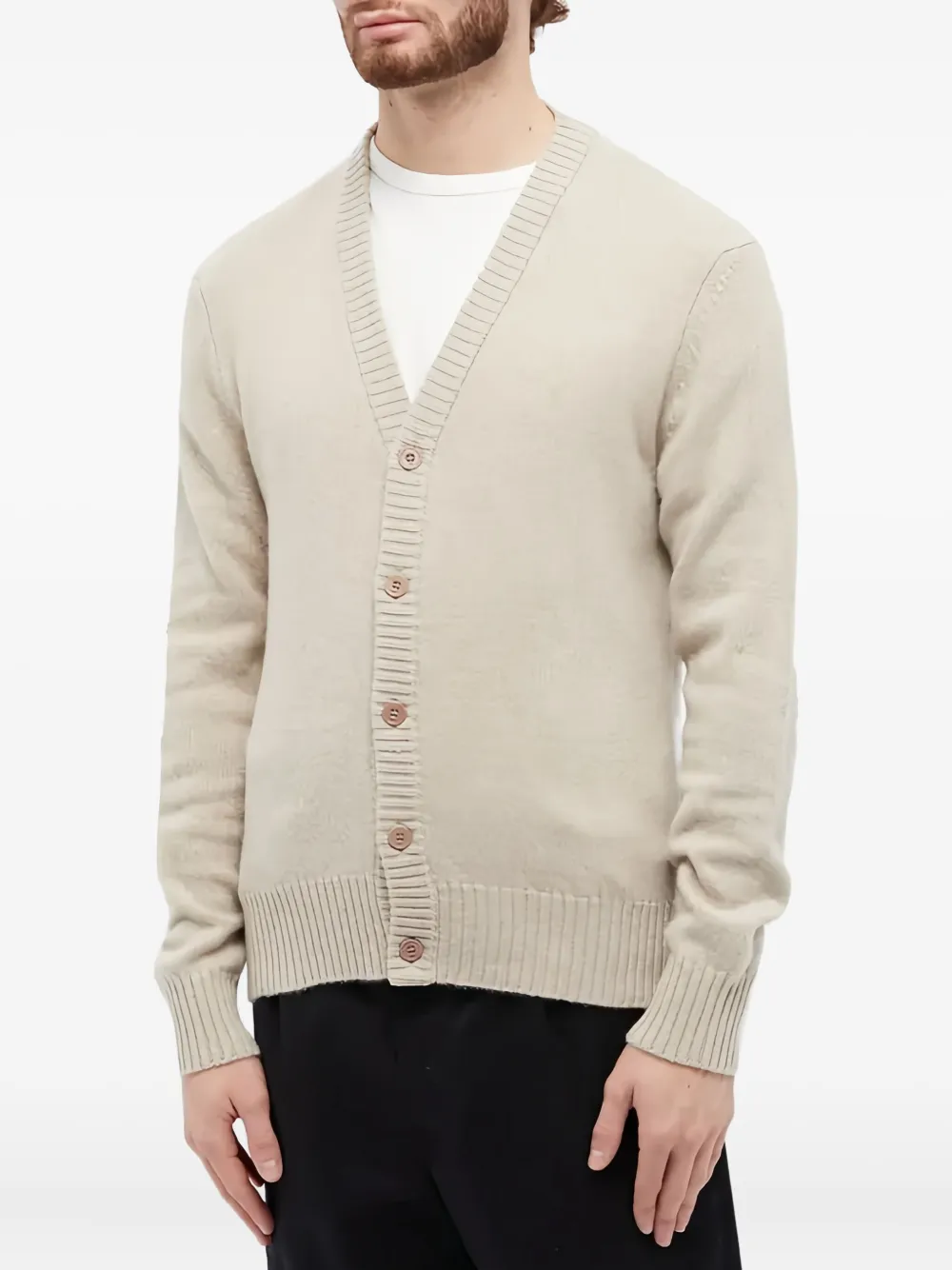  Ami Paris Cardigan Mit Ami De Coeur Motiv   Nude 