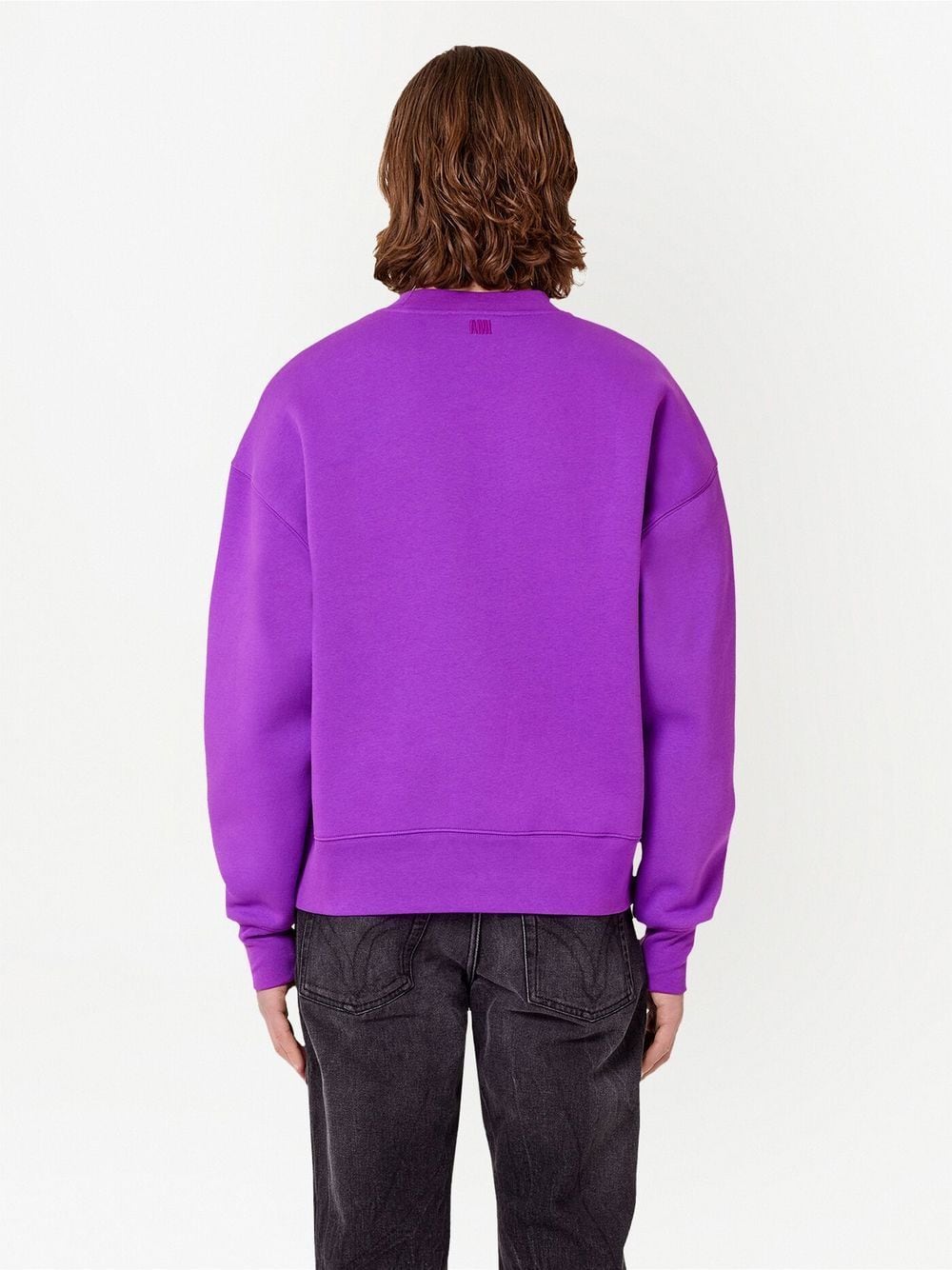 Shop Ami Alexandre Mattiussi Ami De Coeur Embroidered Sweatshirt In Purple