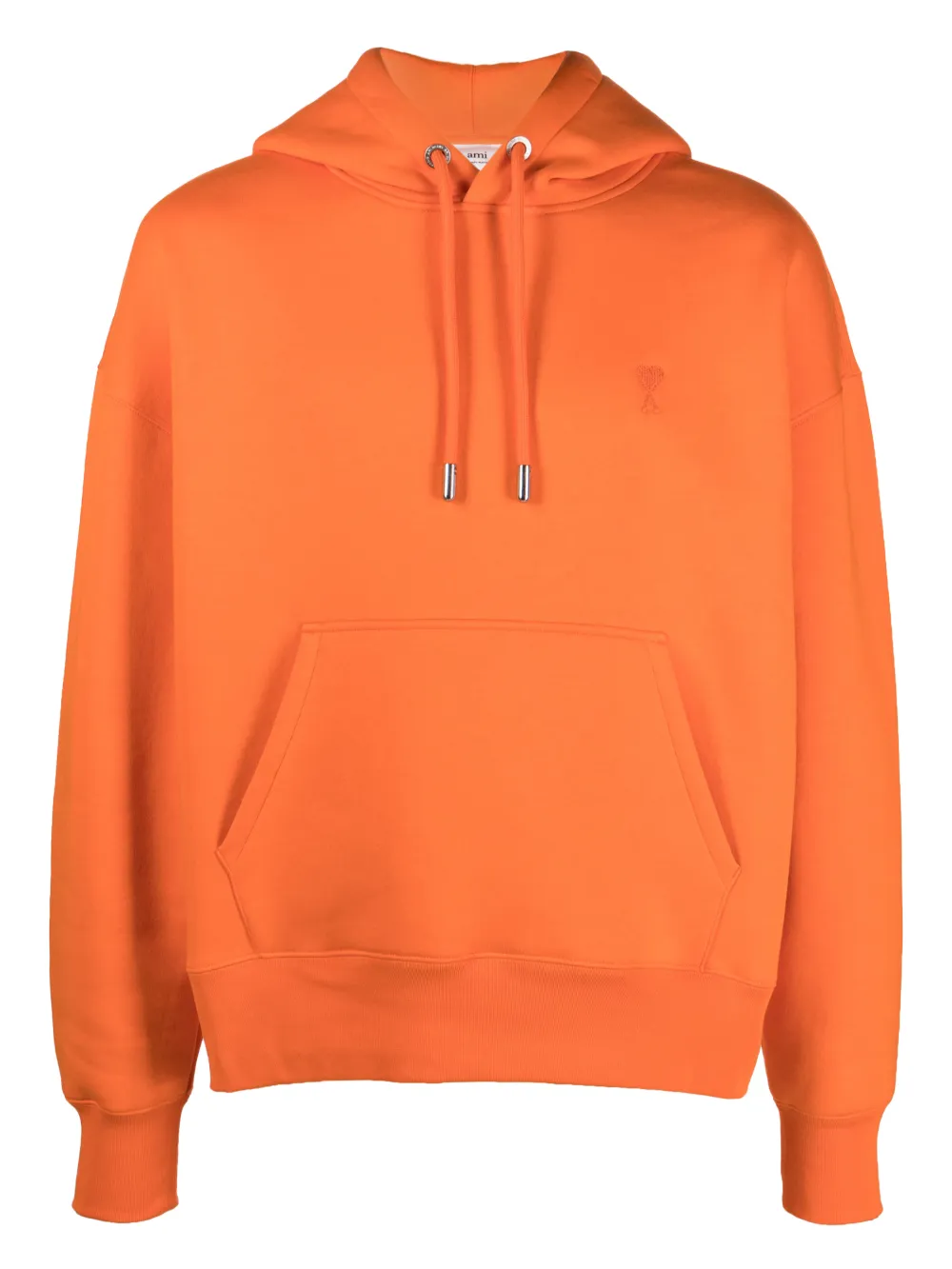 AMI Paris Bestickter Hoodie mit Kordelzug | Orange | Image 1