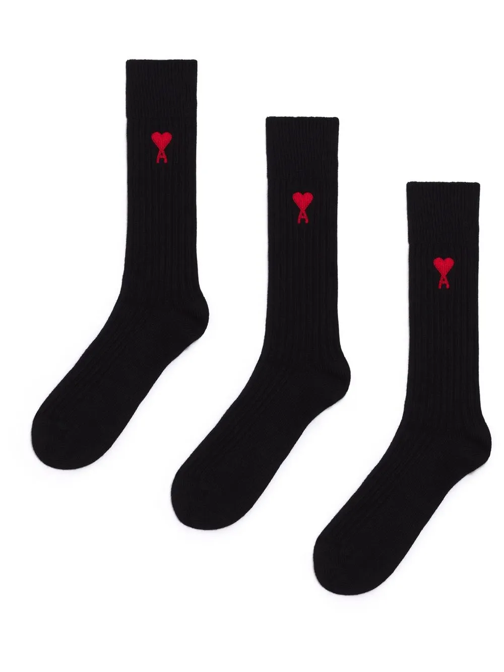 

AMI Paris embroidered-logo ankle socks - Black