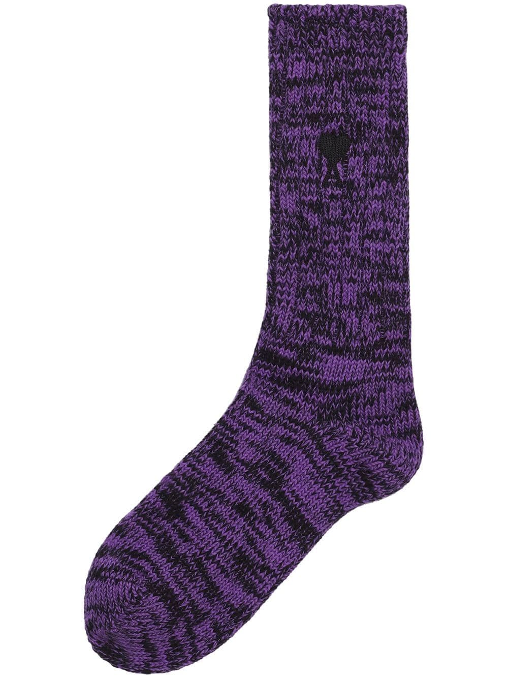 

AMI Paris calcetines con logo bordado - Morado