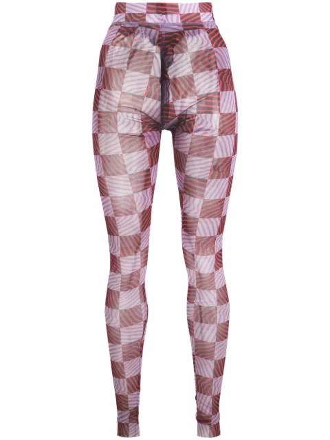 Henrik Vibskov leggins con estampado de cuadrícula