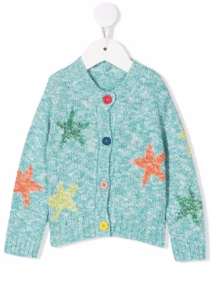 smiley sun flower blue knit sweater cardigan