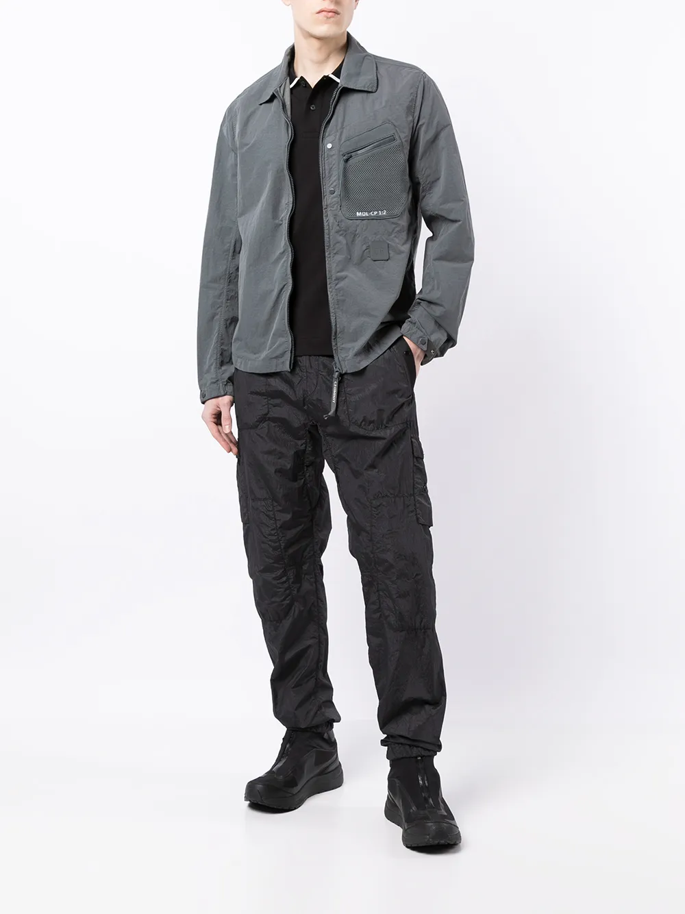 C.P. Company Shirtjack met mesh zak - Grijs