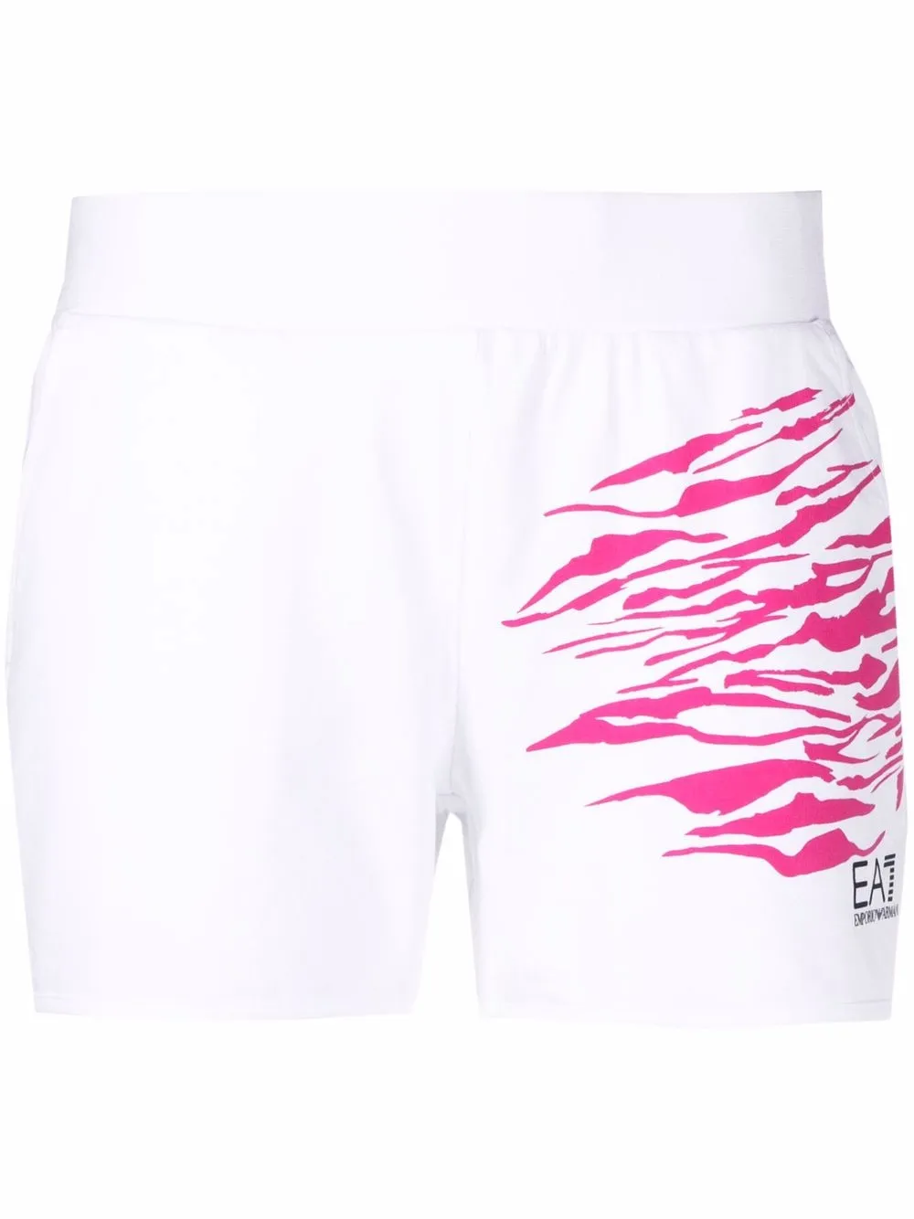 

Ea7 Emporio Armani shorts deportivos con motivo - Blanco