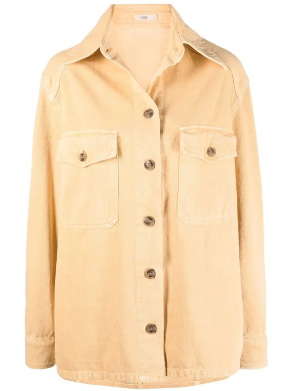 Closed Washed Long Sleeve Shacket 