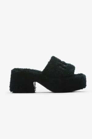 Logo-Embroidered Eco-Shearling Mules