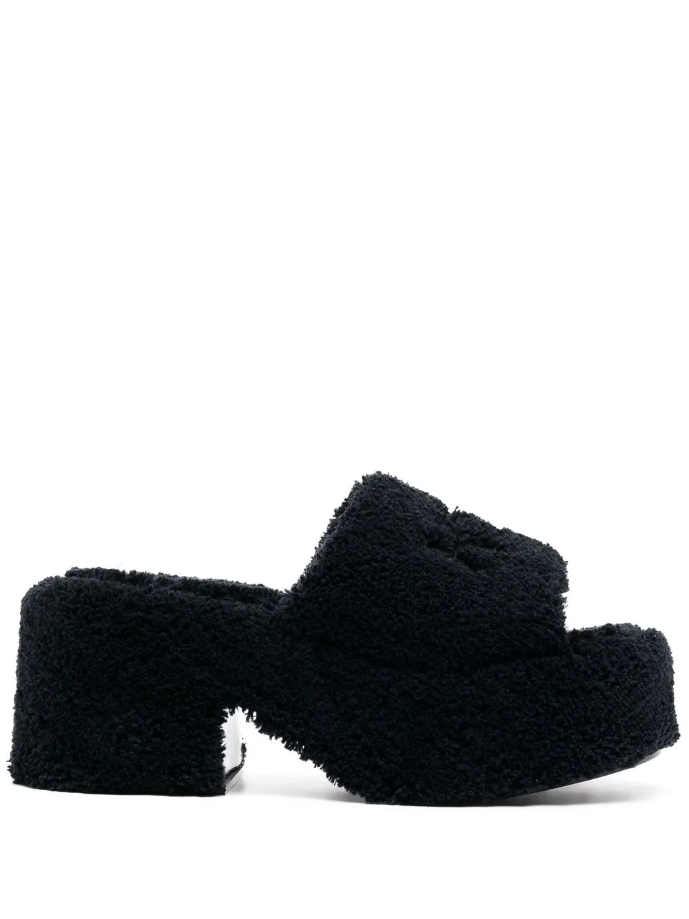 

Nº21 embroidered-logo shearling clogs - Black