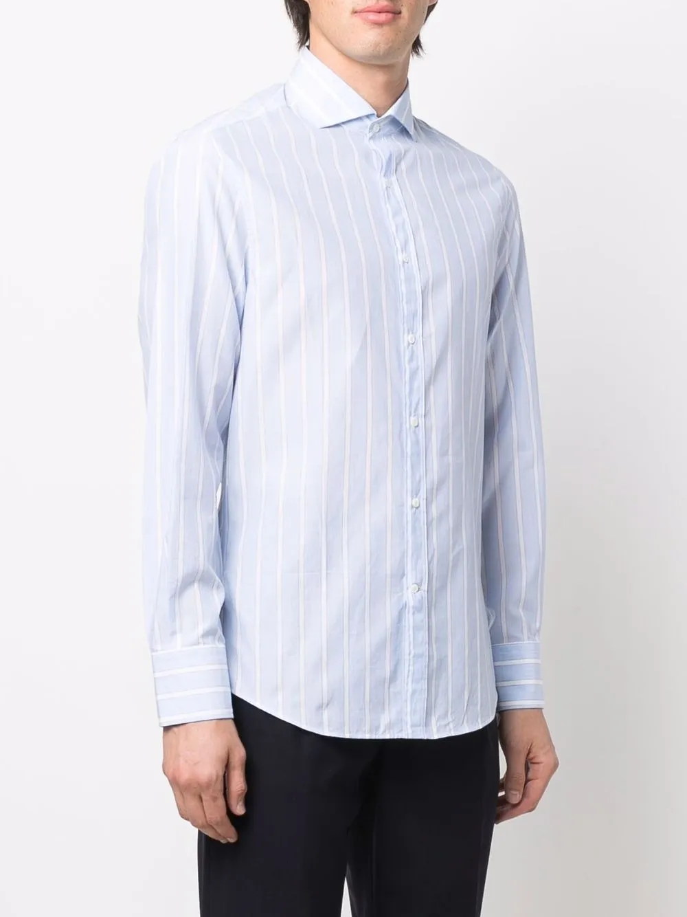 Brunello Cucinelli Gestreept overhemd Blauw