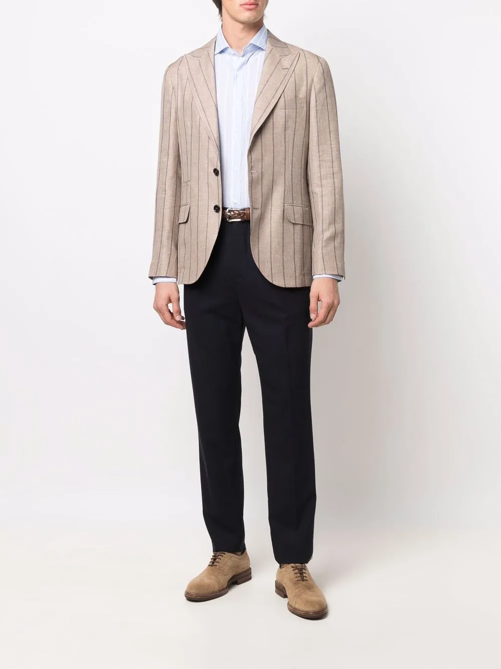 Brunello Cucinelli Gestreept overhemd - Blauw