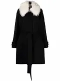Stella McCartney faux fur collar coat - Black