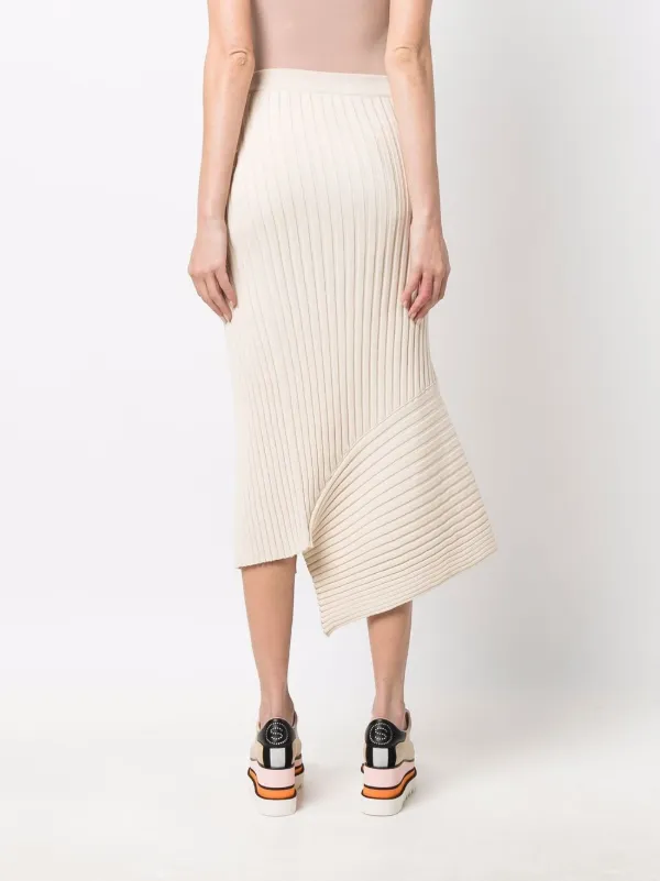 Stella McCartney Asymmetric ribbed-knit Skirt - Farfetch