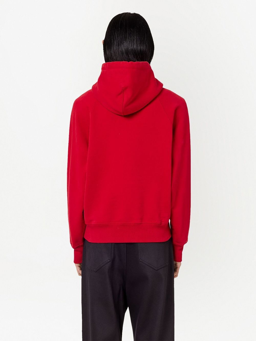 Shop Ami Alexandre Mattiussi Graphic-print Cotton Hoodie In Rot