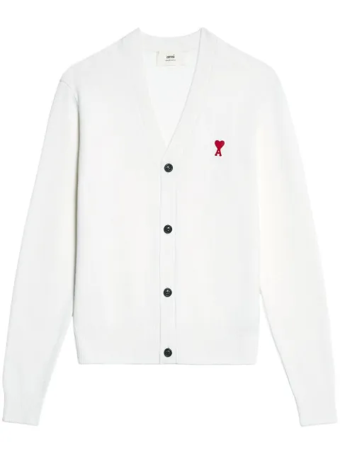 AMI Paris embroidered-logo buttoned cardigan