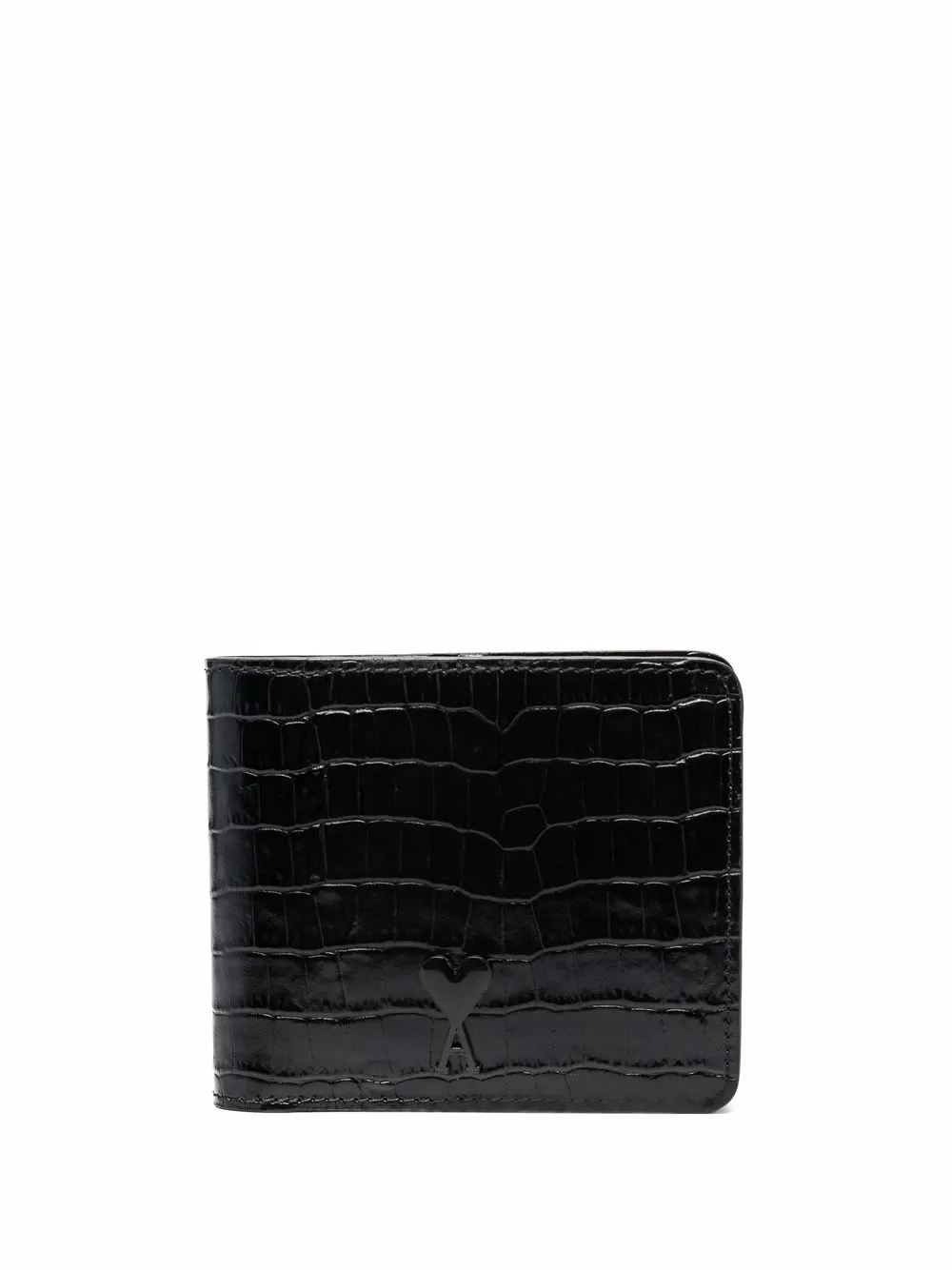 

AMI Paris cartera con efecto de piel de cocodrilo - Negro