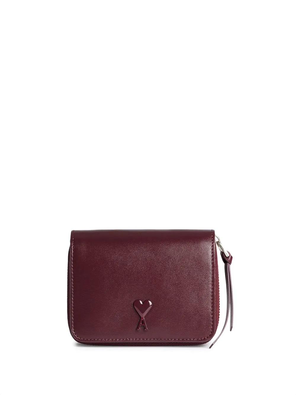 

AMI Paris heart-logo detail wallet - Red