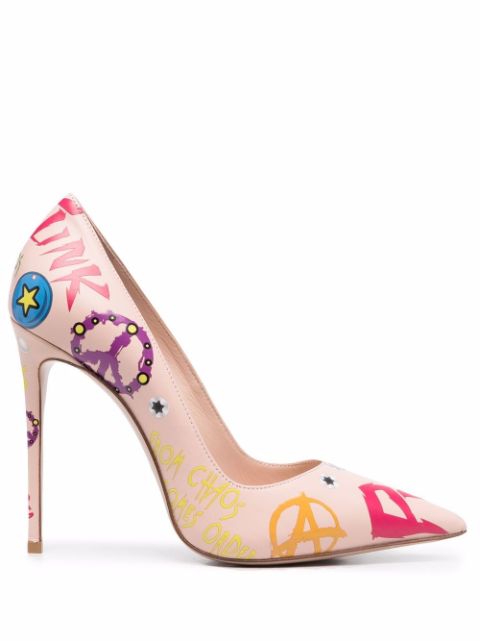 Le Silla slogan-print stiletto pumps Women