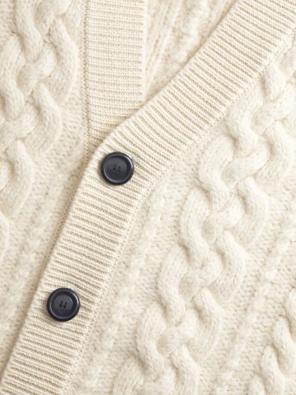 AMI Paris V-neck Cable Knit Cardigan - Farfetch