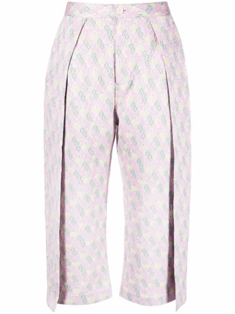 Henrik Vibskov pantalones con motivo floral en jacquard