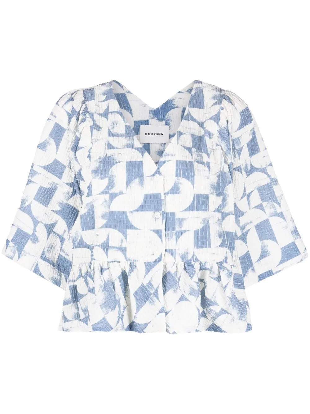 

Henrik Vibskov blusa con dobladillo de volantes - Azul