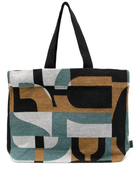 closed 几何图案印花托特包