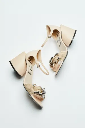 Chunky Chain-Embellished Sandals