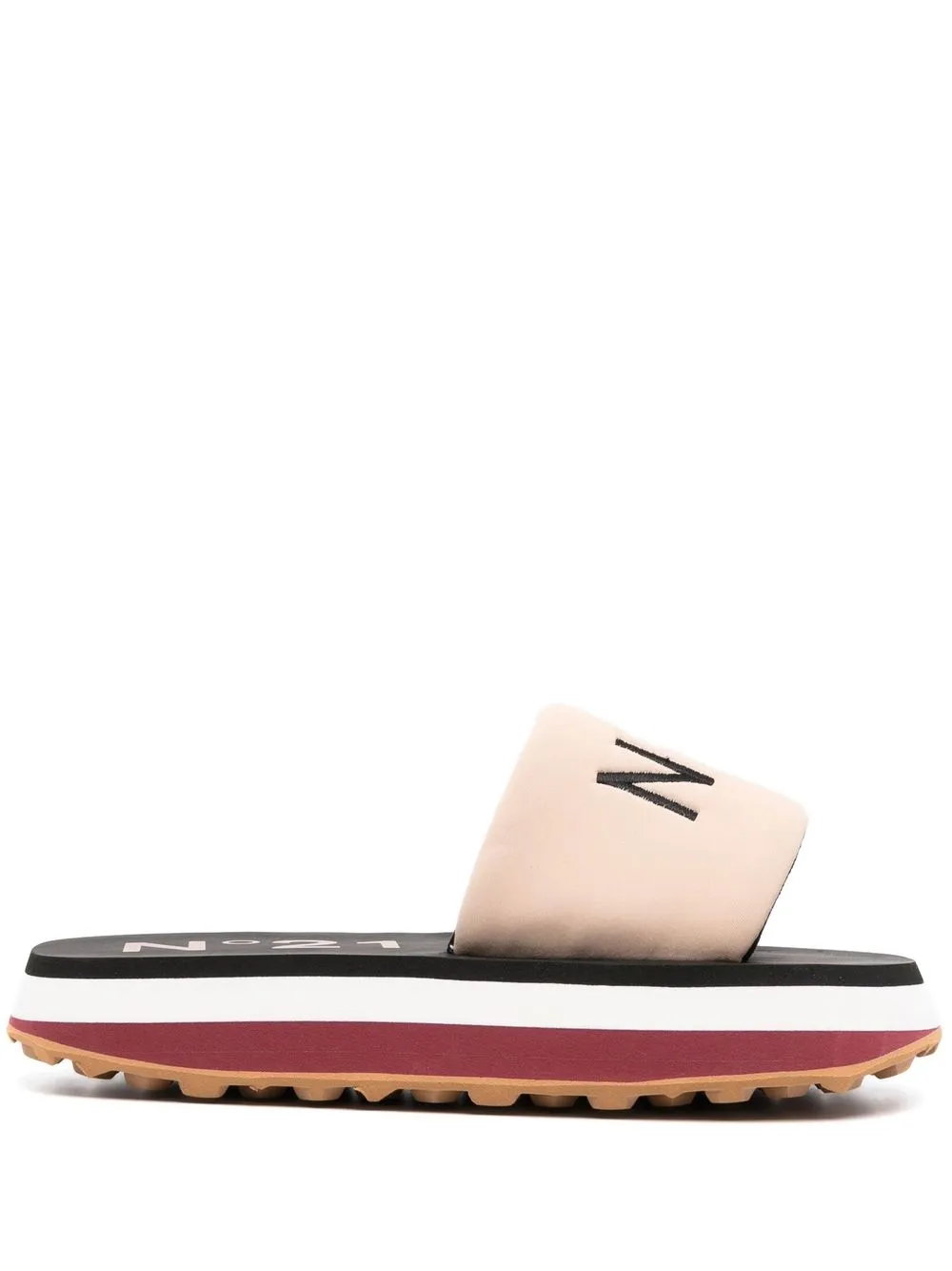 

Nº21 logo-strap flatform slides - Neutrals