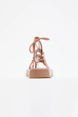 Chunky Chain-Embellished Rope Sandals
