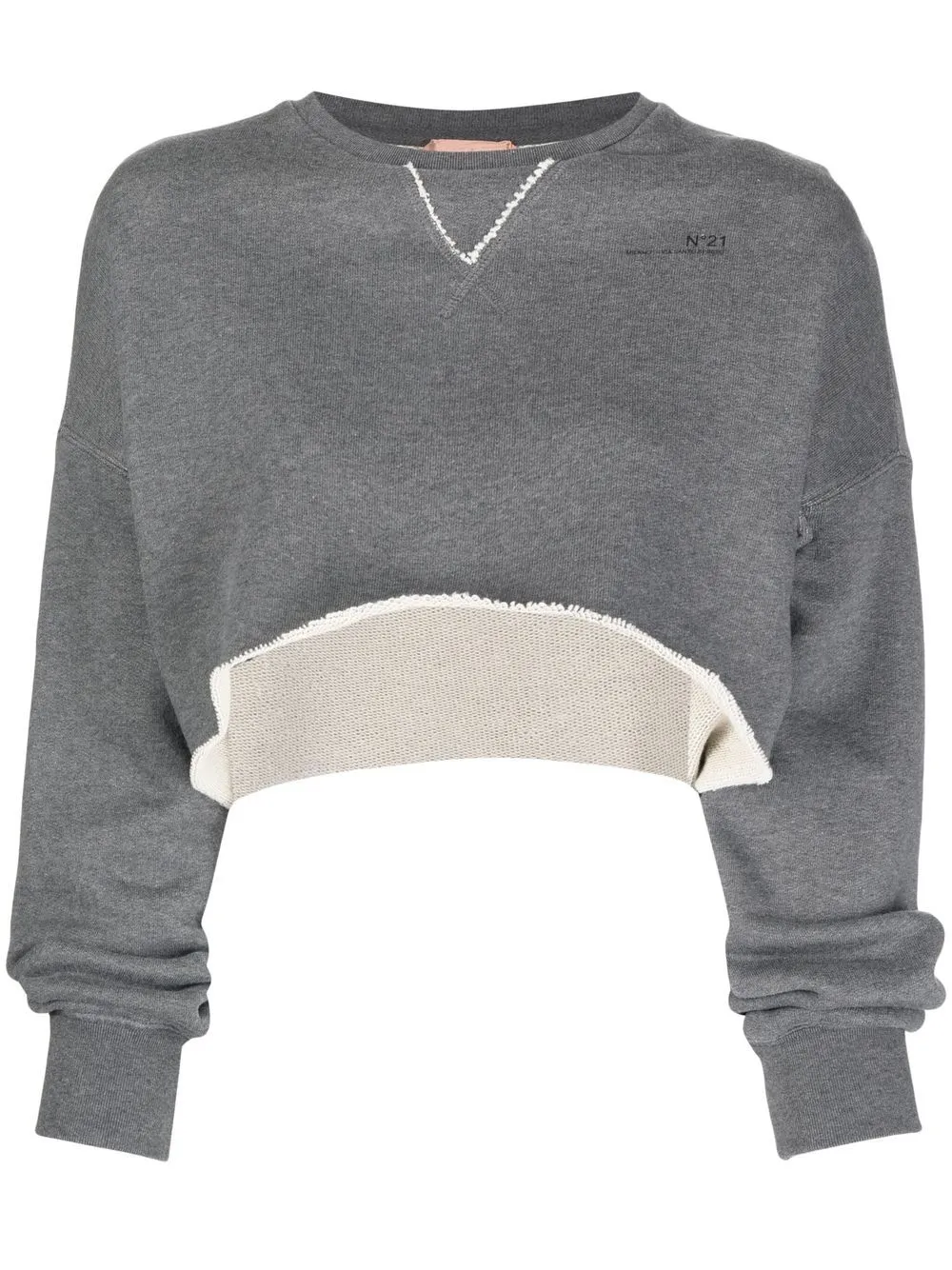 

Nº21 sudadera corta con bordes sin rematar - Gris