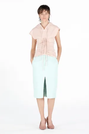 Ruched Cotton Hoodie
