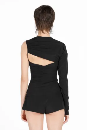Gathered One-Sleeve Top
