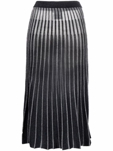 Stella McCartney metallic-threaded pleated skirt Women