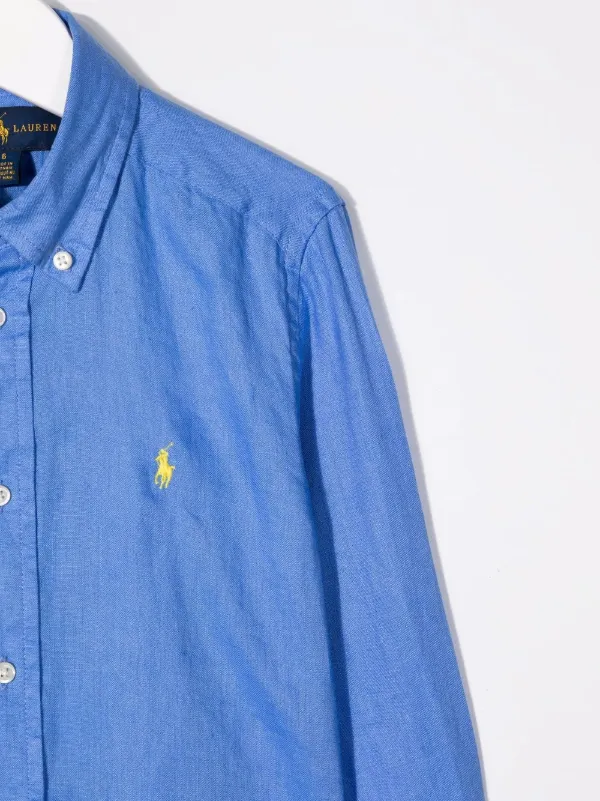 POLO RALPH LAUREN KIDS Polo Pony button down Shirt Blue FARFETCH ZA