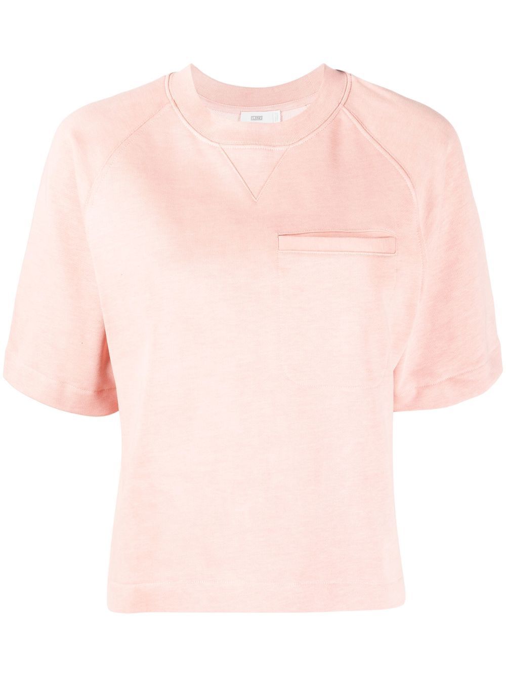 

Closed chest-pocket organic-cotton T-shirt - Pink