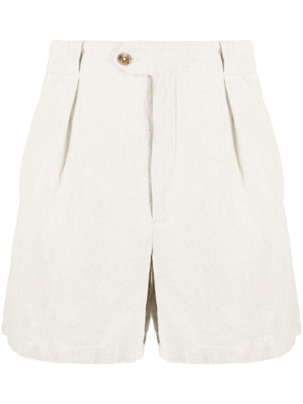 Closed High-waisted Organic-cotton Shorts In Neutrals