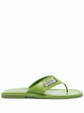 BY FAR Piel thong flip flops - Green