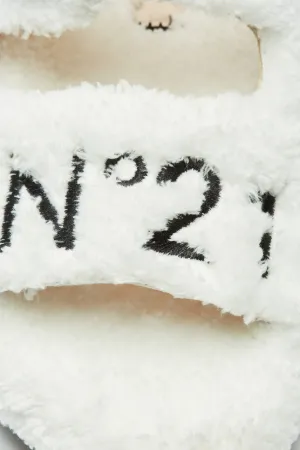 Logo-Embroidered Eco-Shearling Sandals