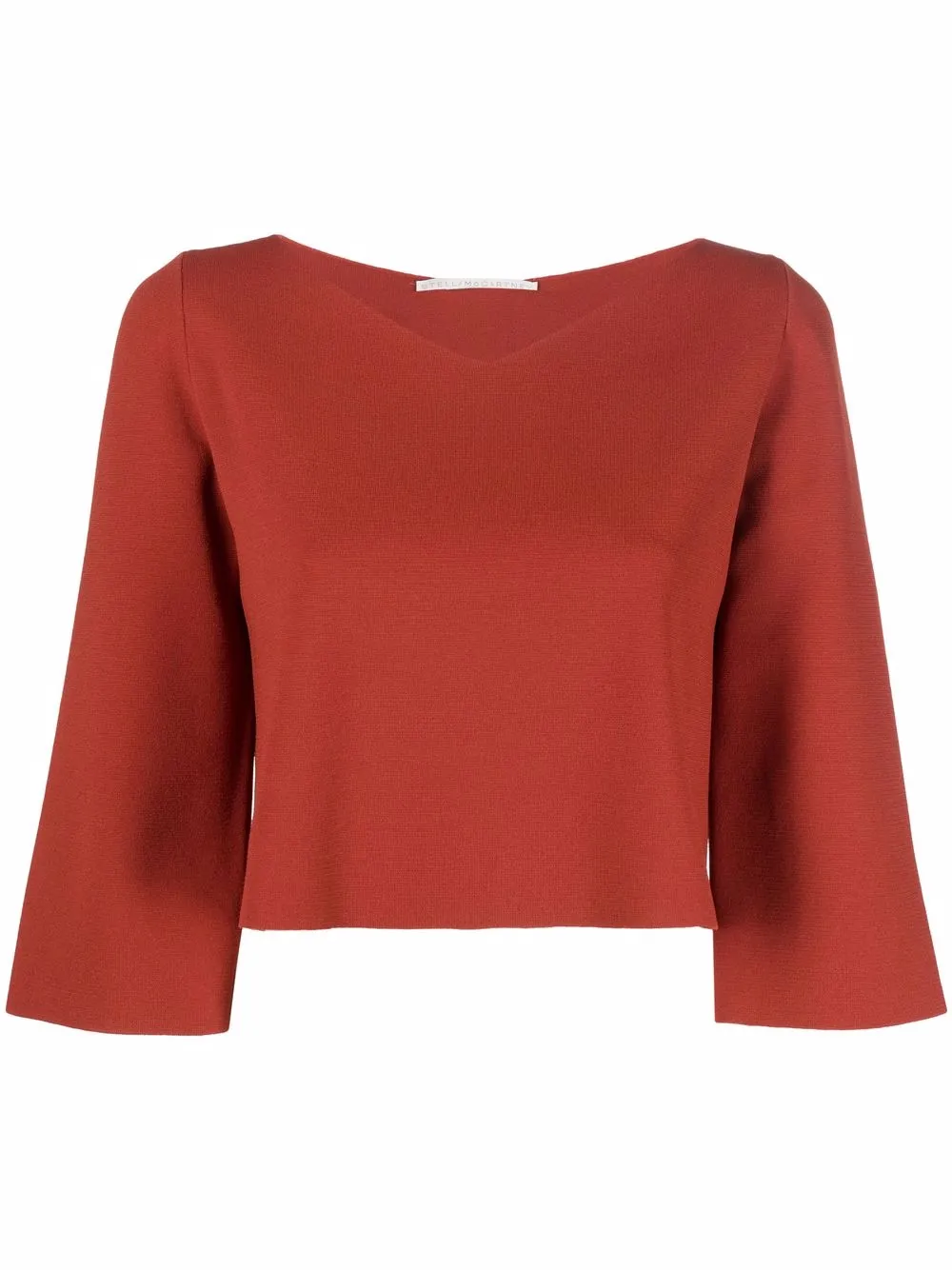 

Stella McCartney top corto con cuello en V - Naranja